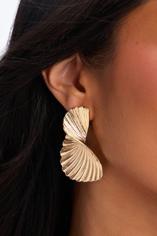 Twirling Drop Earrings - Gold