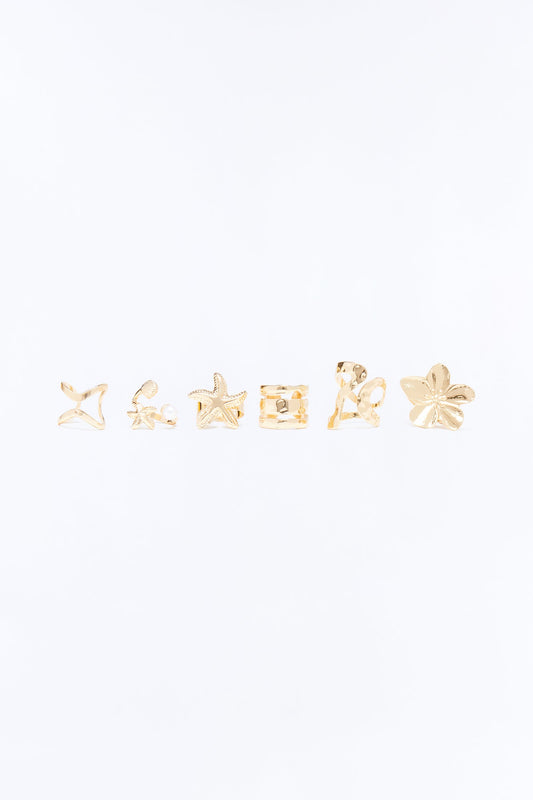 Fruity Smoothie 6 Piece Ring Set - Gold