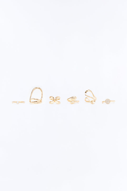 Artisan Muse 6 Piece Ring Set - Gold