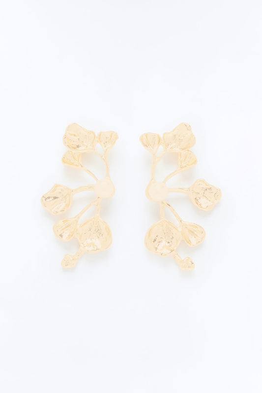 Nappa Vines Drop Earrings - Gold