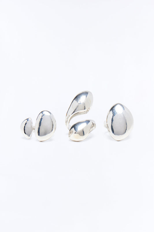 Kind Of A Big Deal 3 Piece Ring Set - Silver