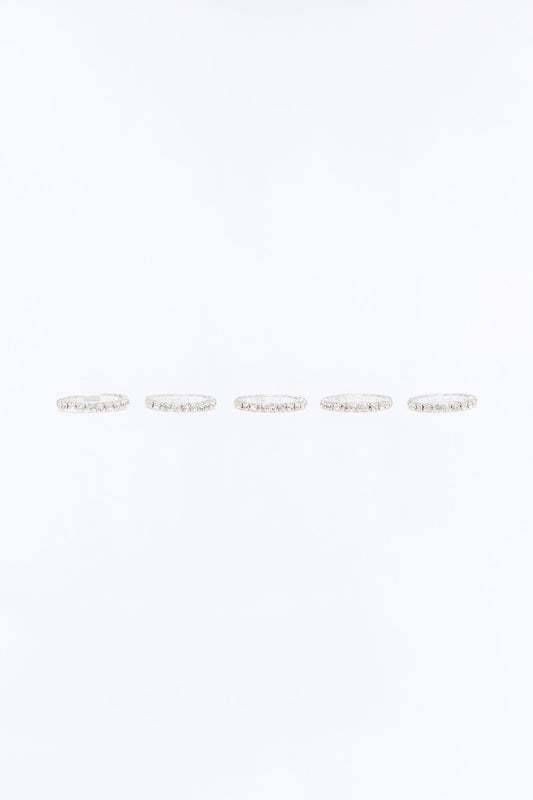 Touch Of Glam 5 Piece Toe Ring Set - Silver