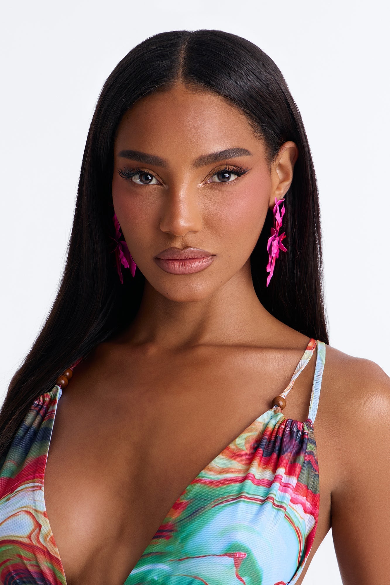 Aloha Babe Floral Earrings - Pink/combo Fashion Nova