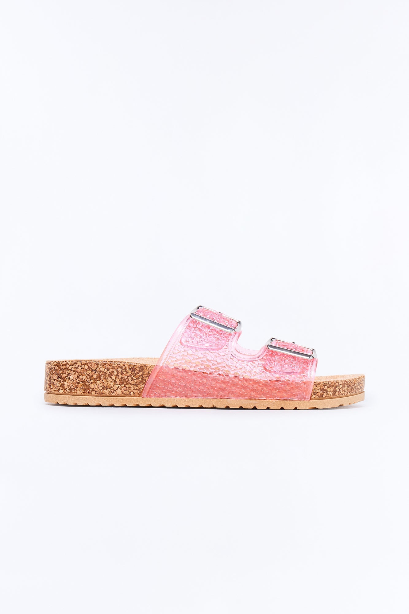 Drina Buckle Jelly Slides - Pink