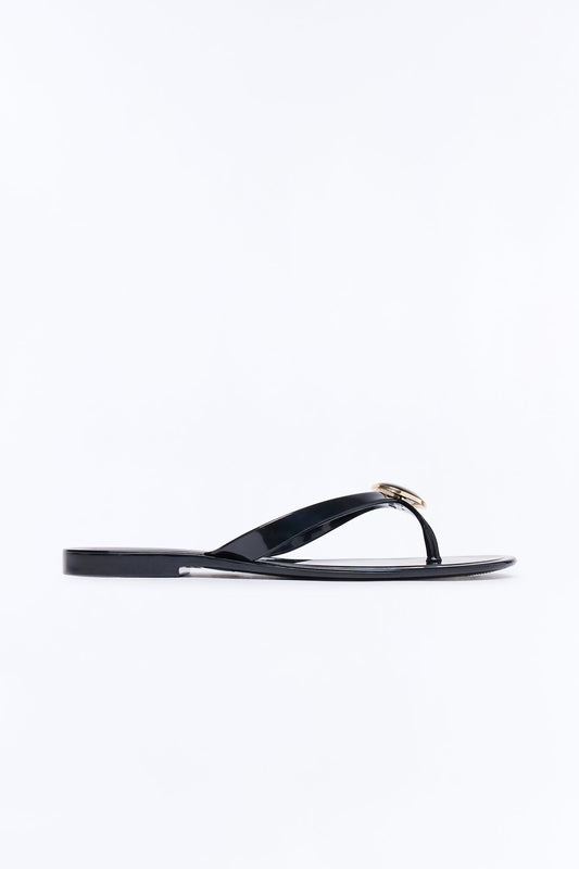 Maison Jelly Jewel Flip Flops - Black