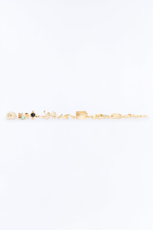 Written In Stars 19 Piece Multi Ring Set - Gold/combo