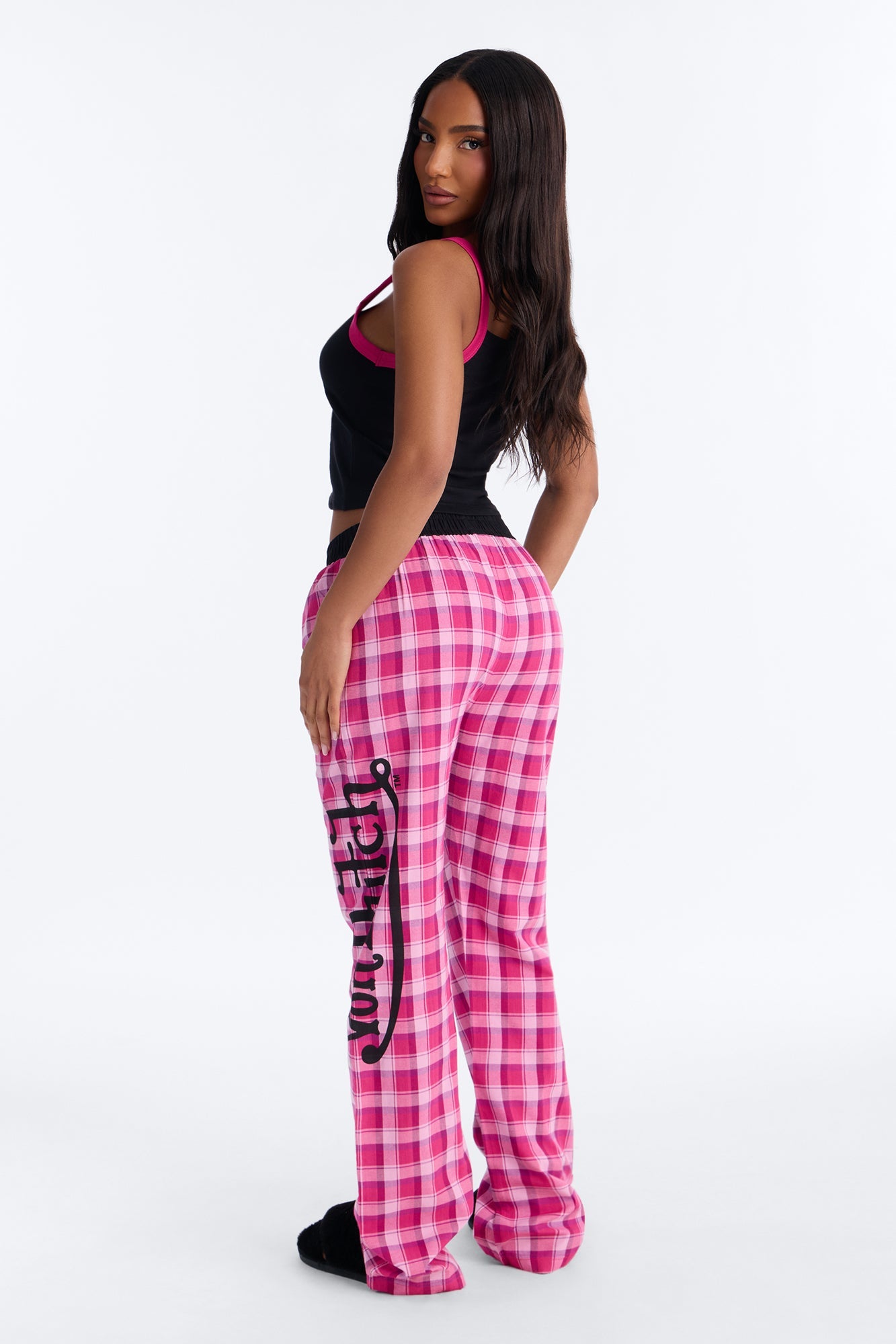 Von Dutch Cami PJ Boxer Pant Set - Black/Pink