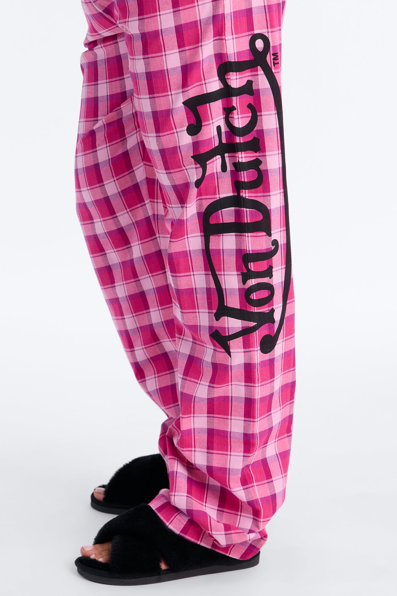 Von Dutch Cami PJ Boxer Pant Set - Black/Pink
