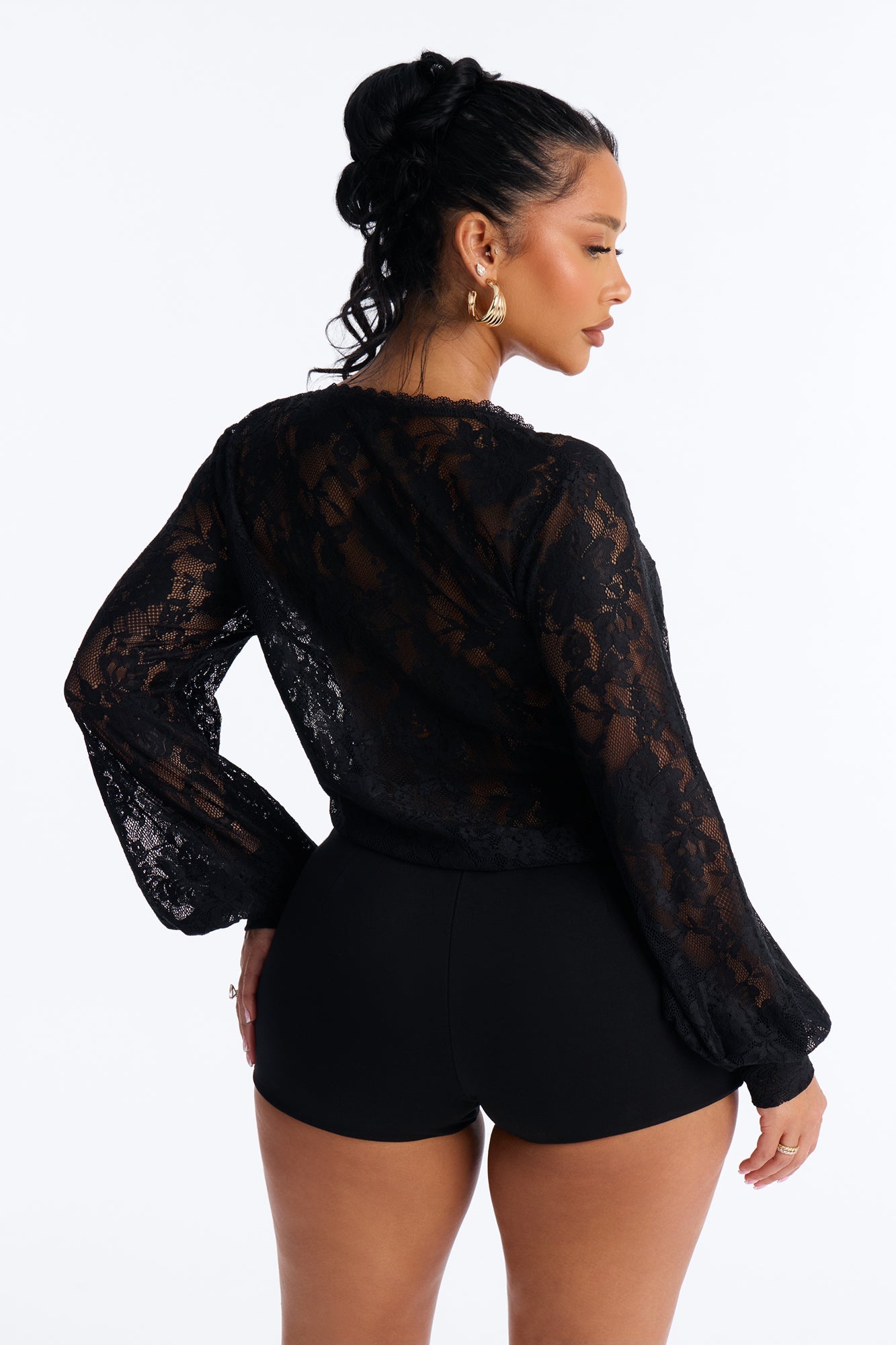Chelsea Lace Micro Romper - Black
