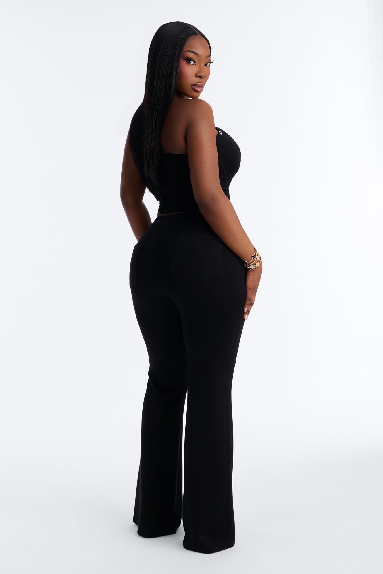 Nashville Nights Flared Pant Set - Black