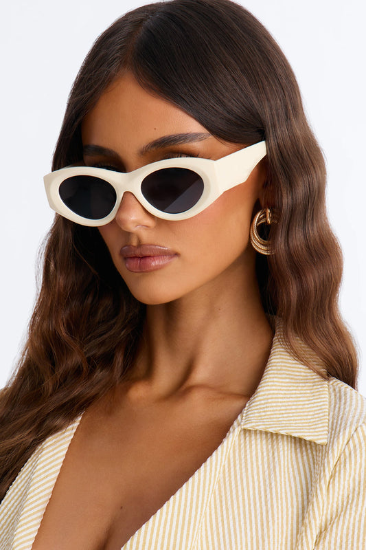 West Coast Wave Cat Eye Sunglasses - Ivory