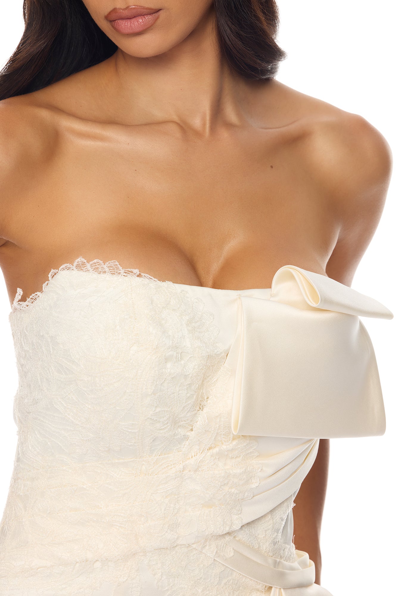 Total Drama Ruffle Drape Mini Dress - Cream