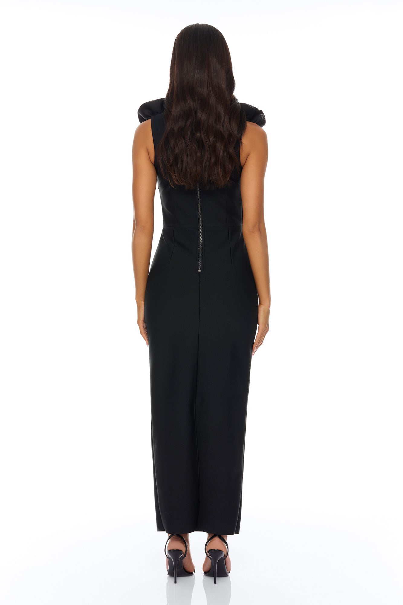 Rosalia Rosette Bandage Maxi Dress - Black
