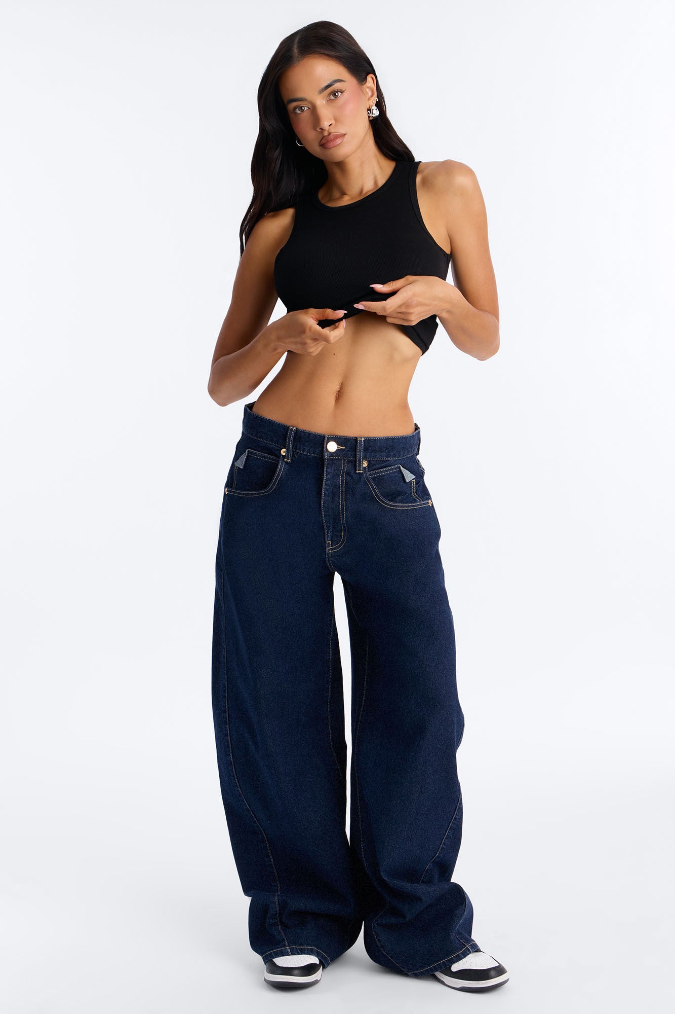 Bailey Built In Bra Ribbed Tank Top - Black