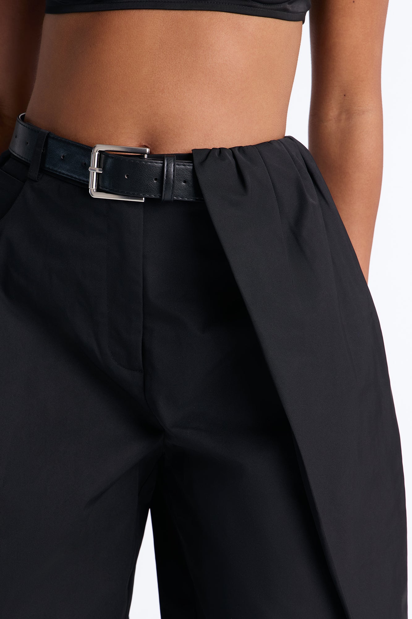 Kass High Rise Belted Wide Leg Pant - Black