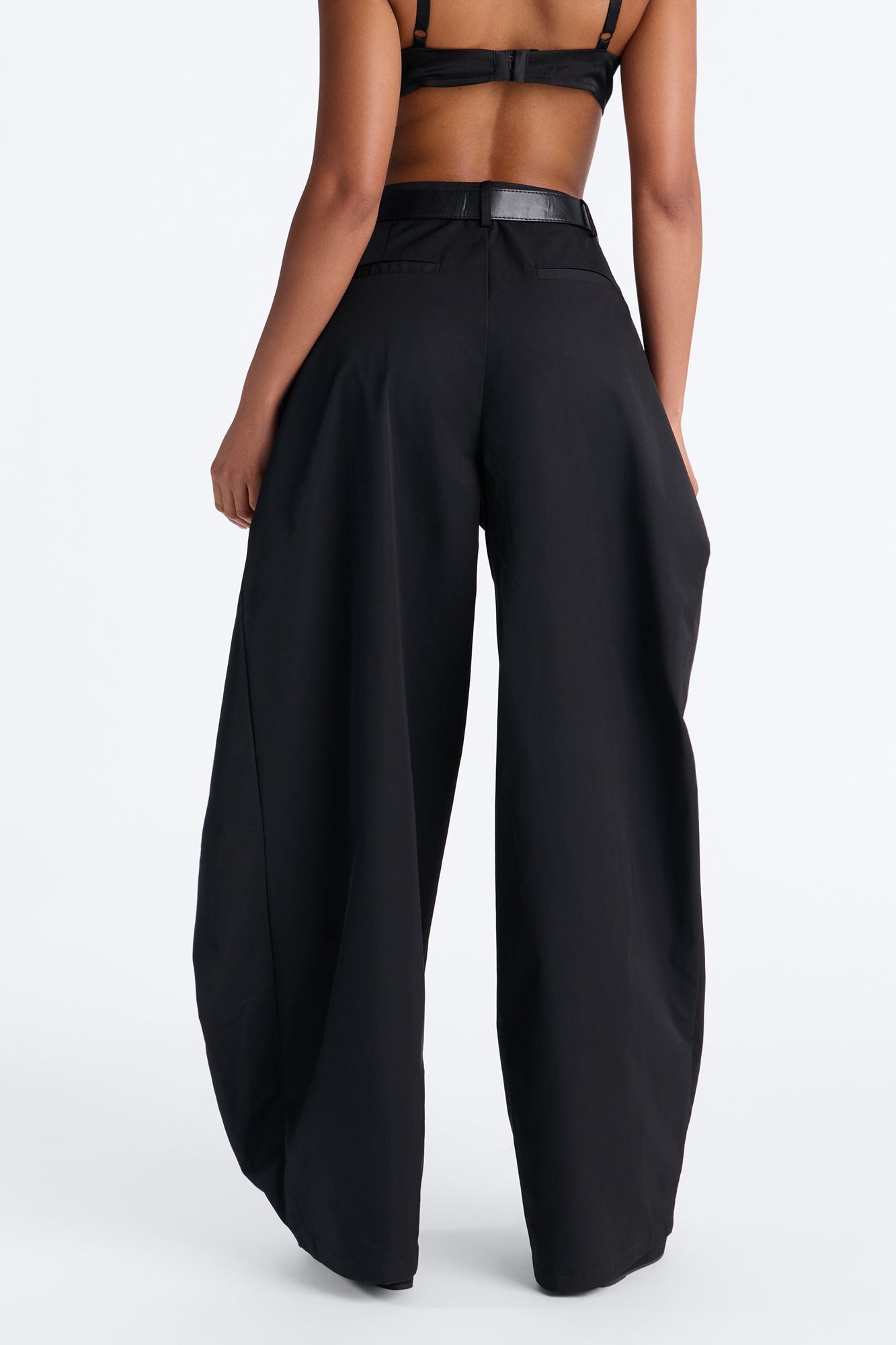 Kass High Rise Belted Wide Leg Pant - Black