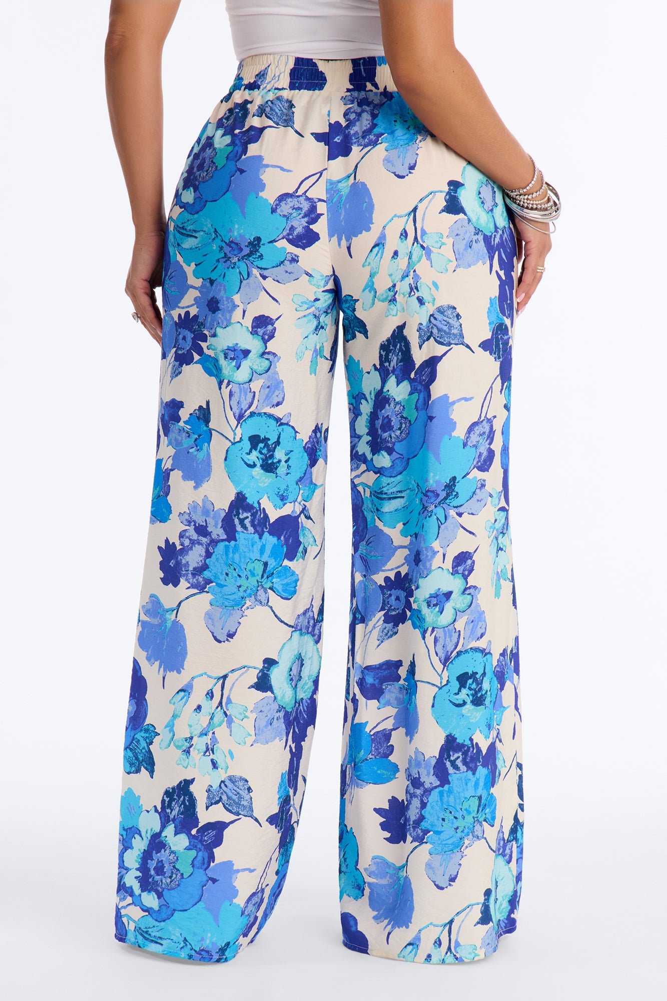 Sweet Bloom Wide Leg Pant - Blue