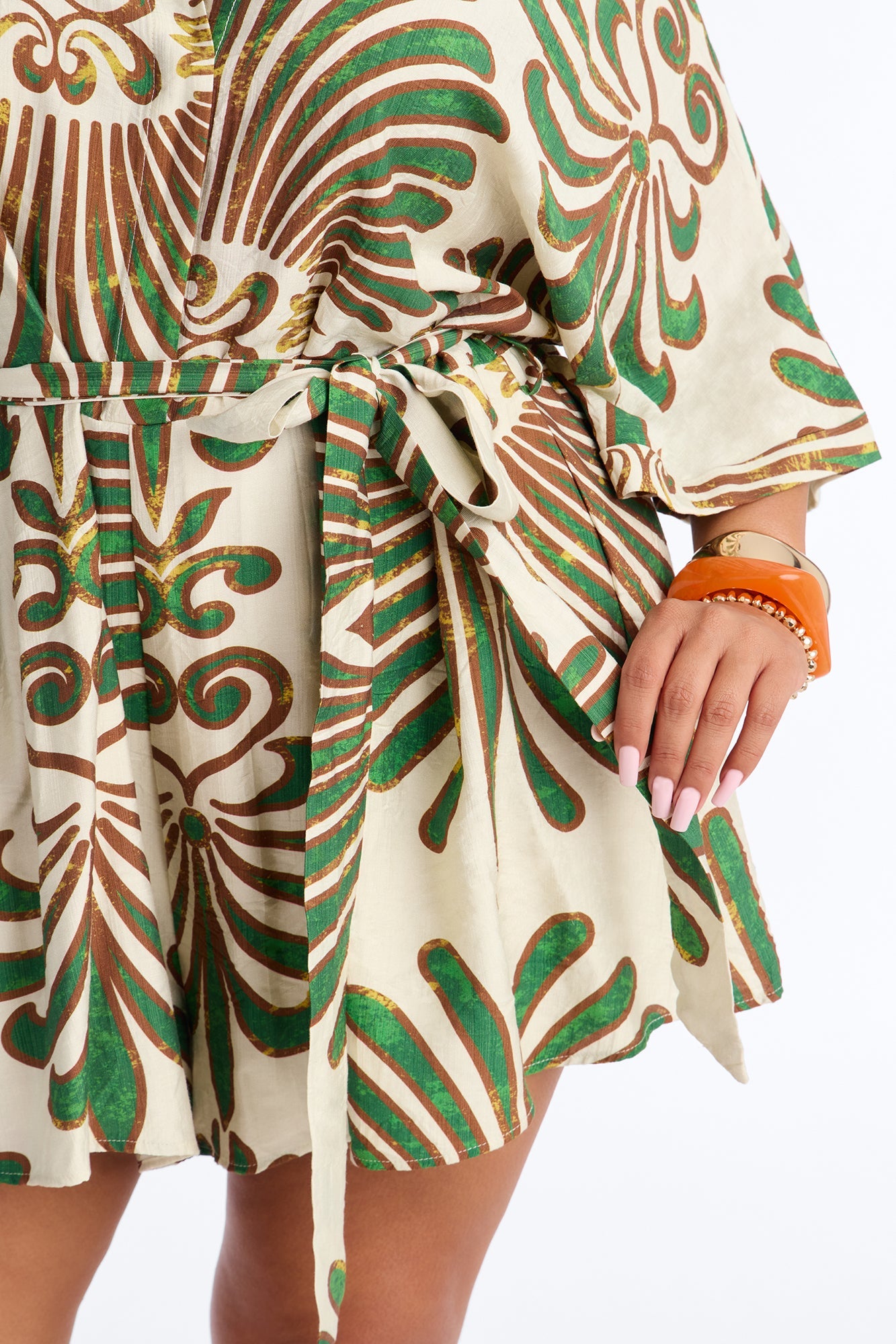 On Island Time Tropical Romper - Green/combo