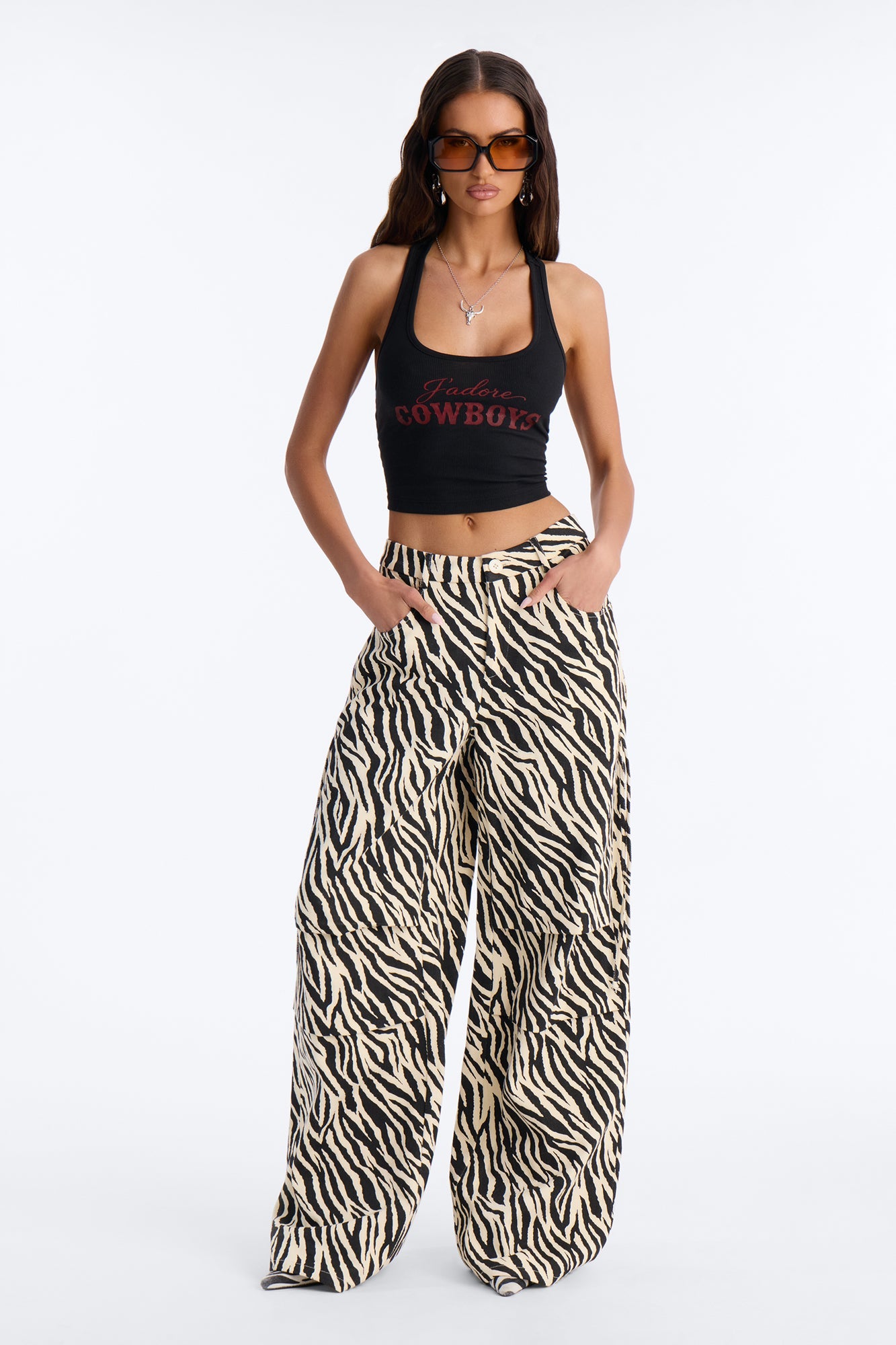 J'adore Cowboys Tank - Black