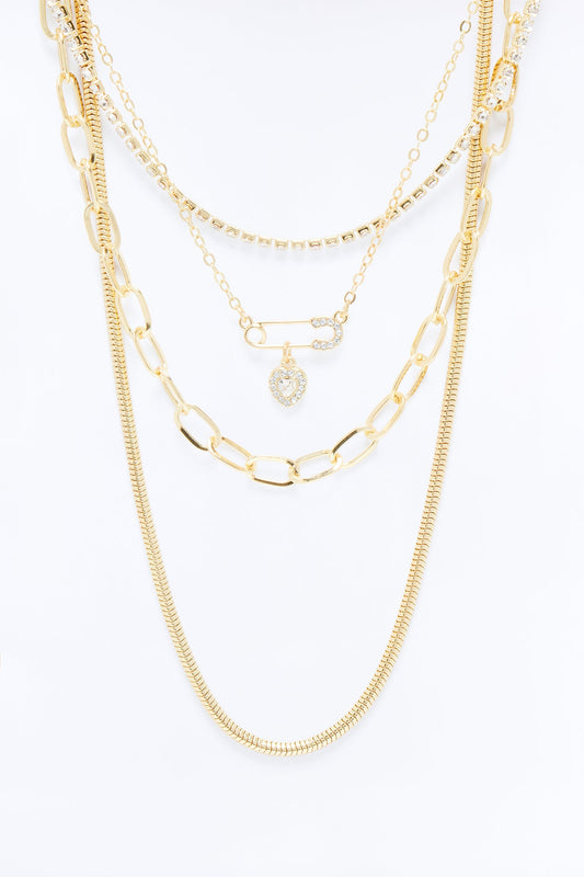 Playing For Keeps Layered Necklace - Gold