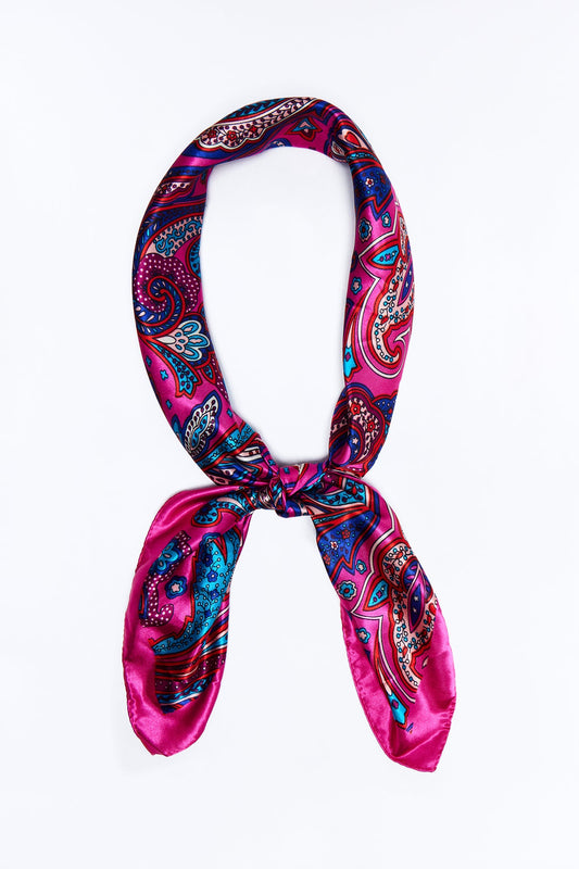 Lilly Paisley Head Scarf - Fuchsia