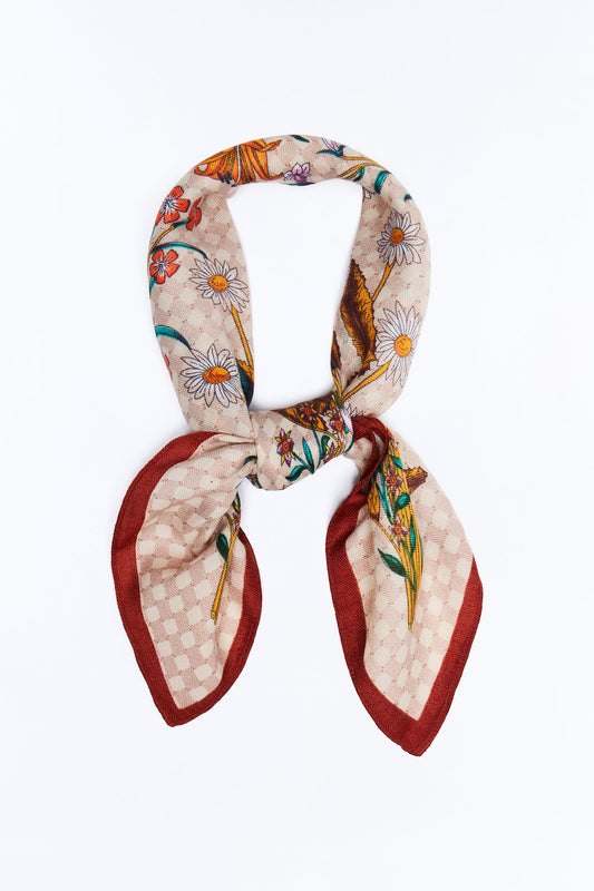 Such A Spring Floral Head Scarf - Rust
