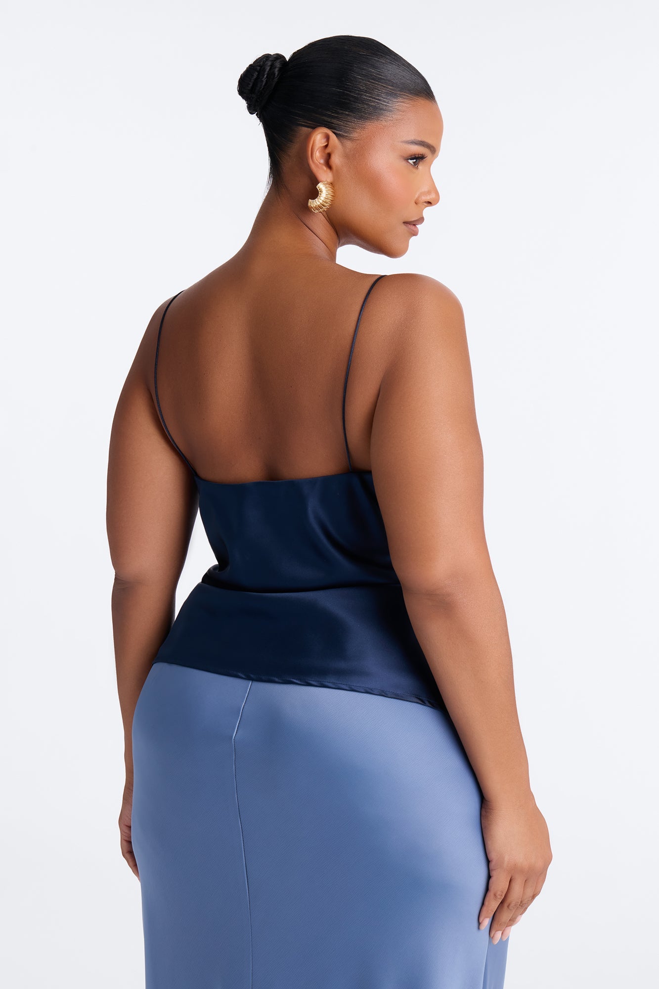 I'm The Masterpiece Satin Top - Navy Fashion Nova