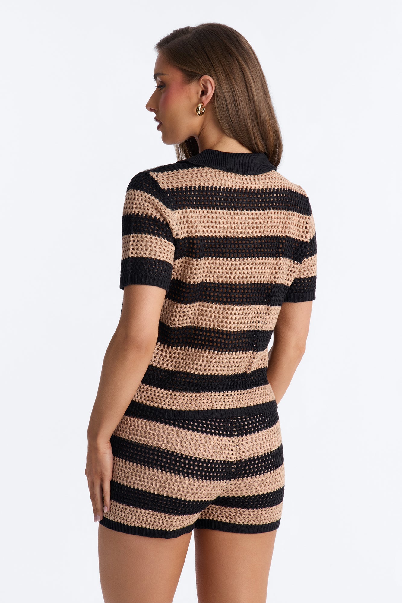 By The Waves Crochet Short Set - Black/combo