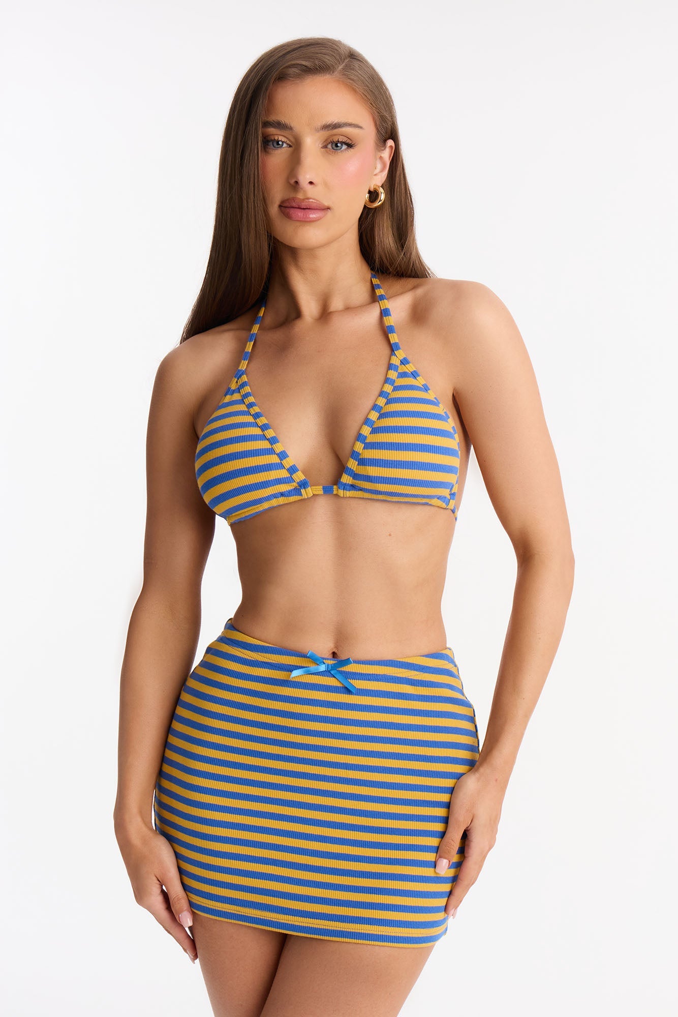 Ronnie Striped 3 Piece Skirt Set - Blue/combo