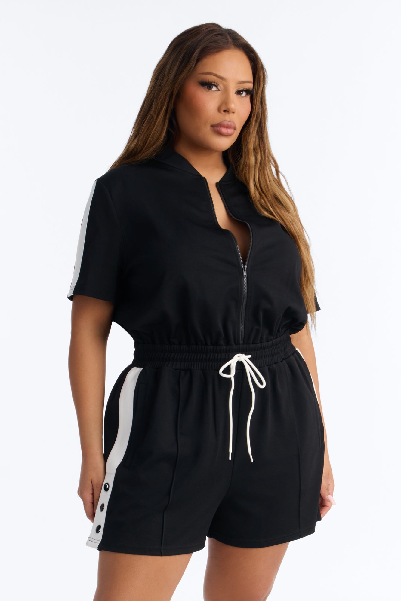 Lianna Short Sleeve Romper - Black
