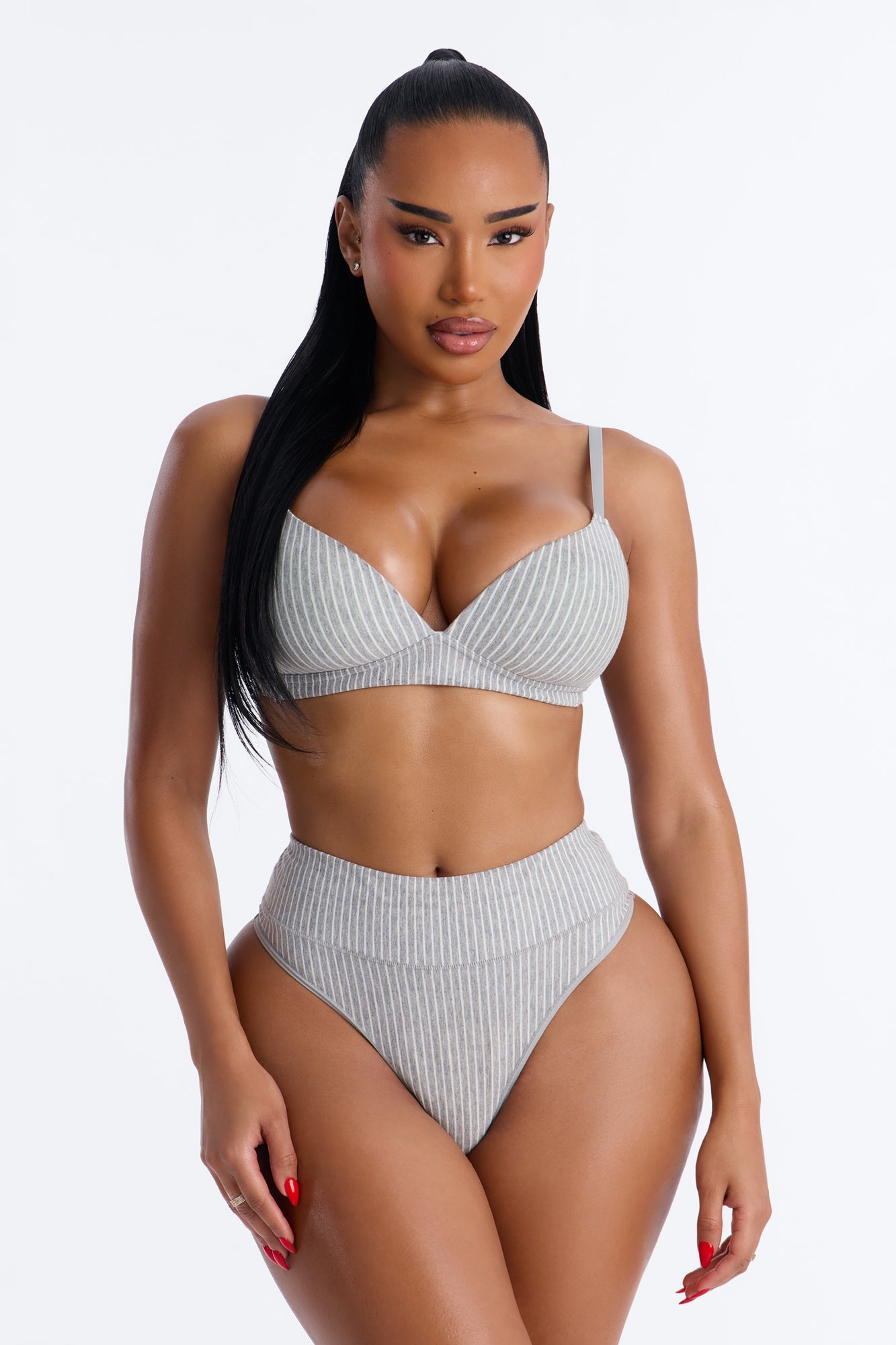 Cotton Stretch Comfort Wirefree Bra - Grey