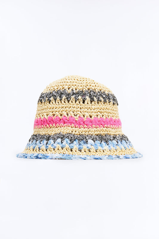Salt & Straw Bucket Hat - Natural/Combo