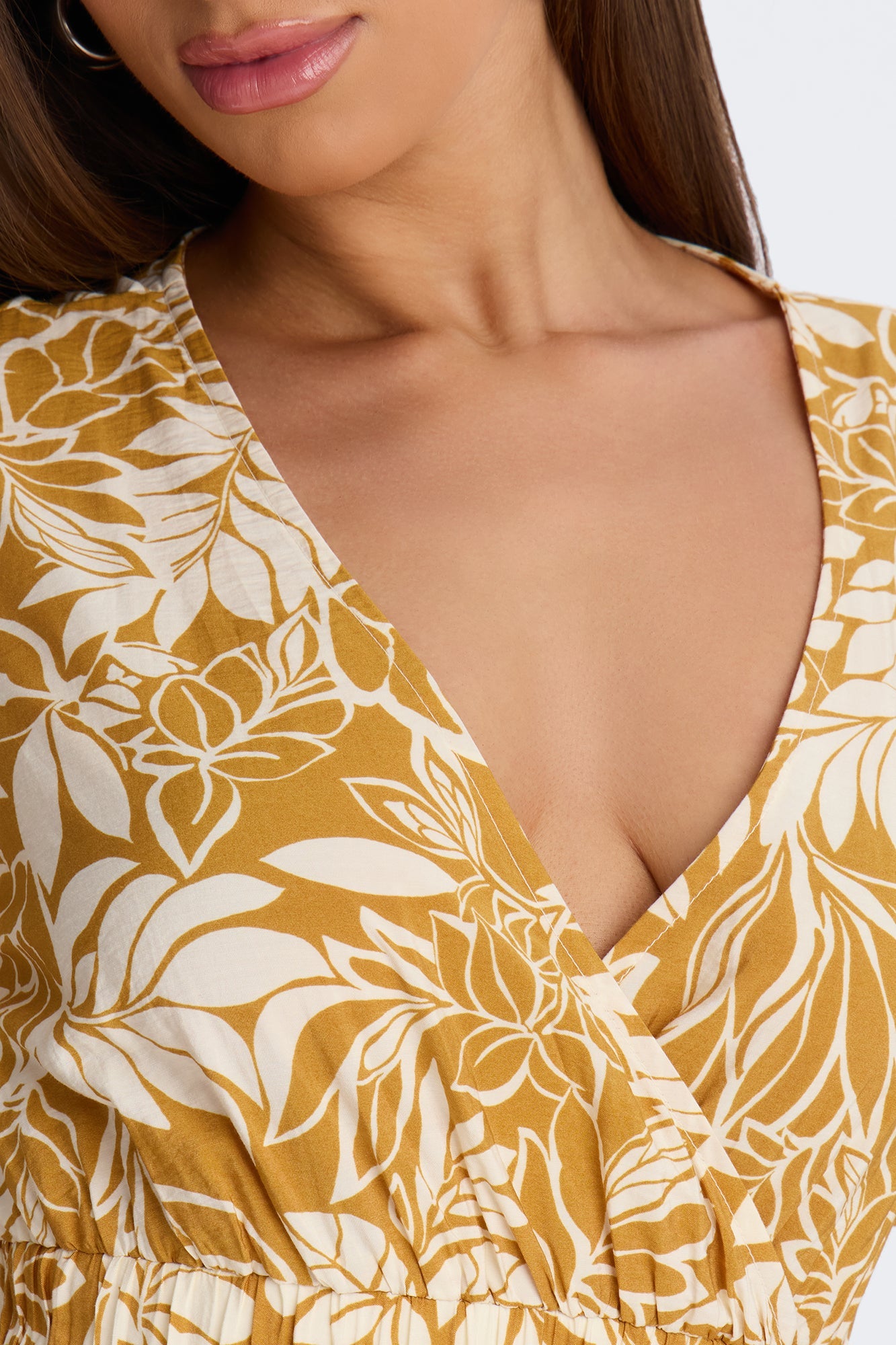 Elena Printed Midi Dress - Chartreuse