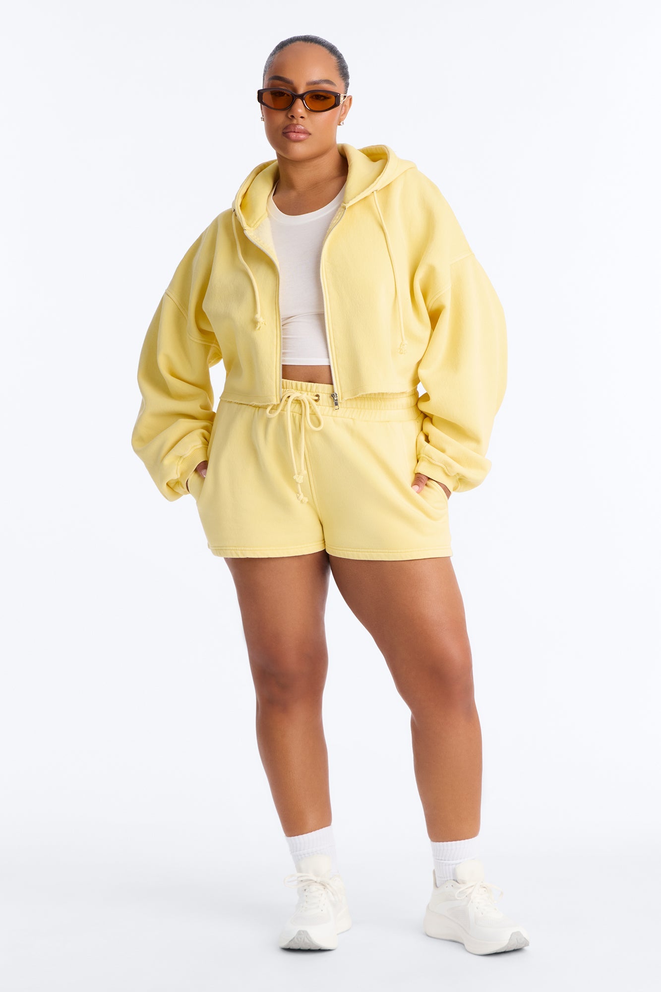 On The Go Washed Short Set - Yellow