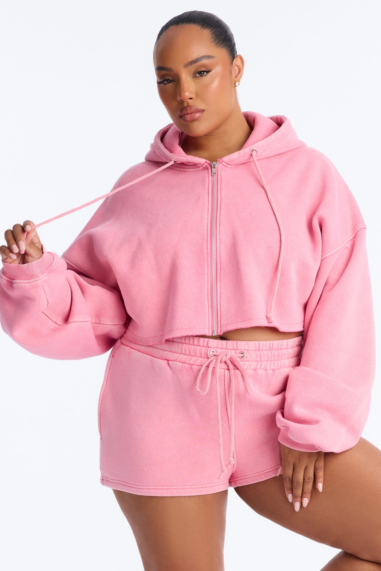 On The Go Washed Short Set - Pink