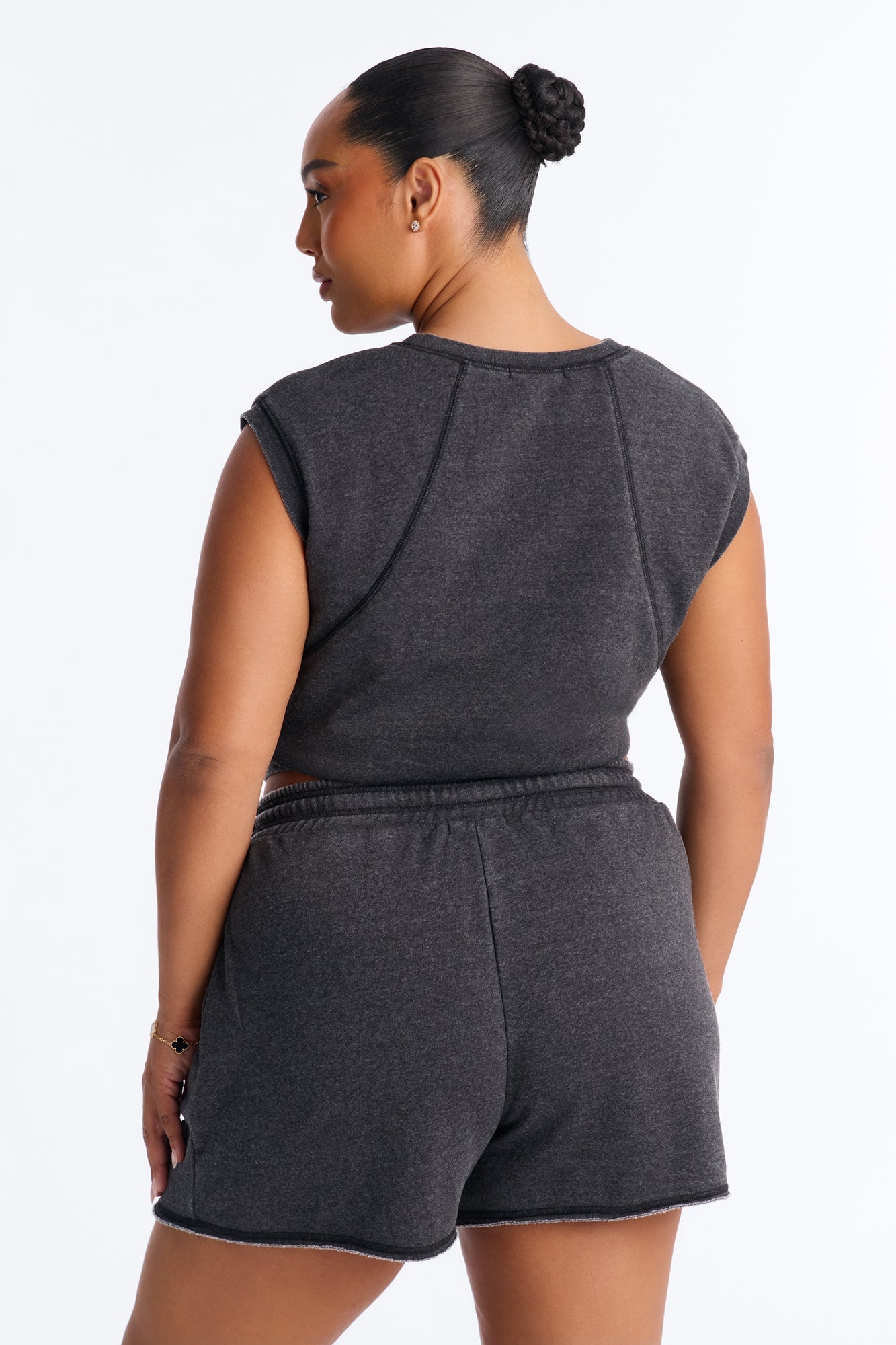 Bree Casual Sweatshort Set - Black