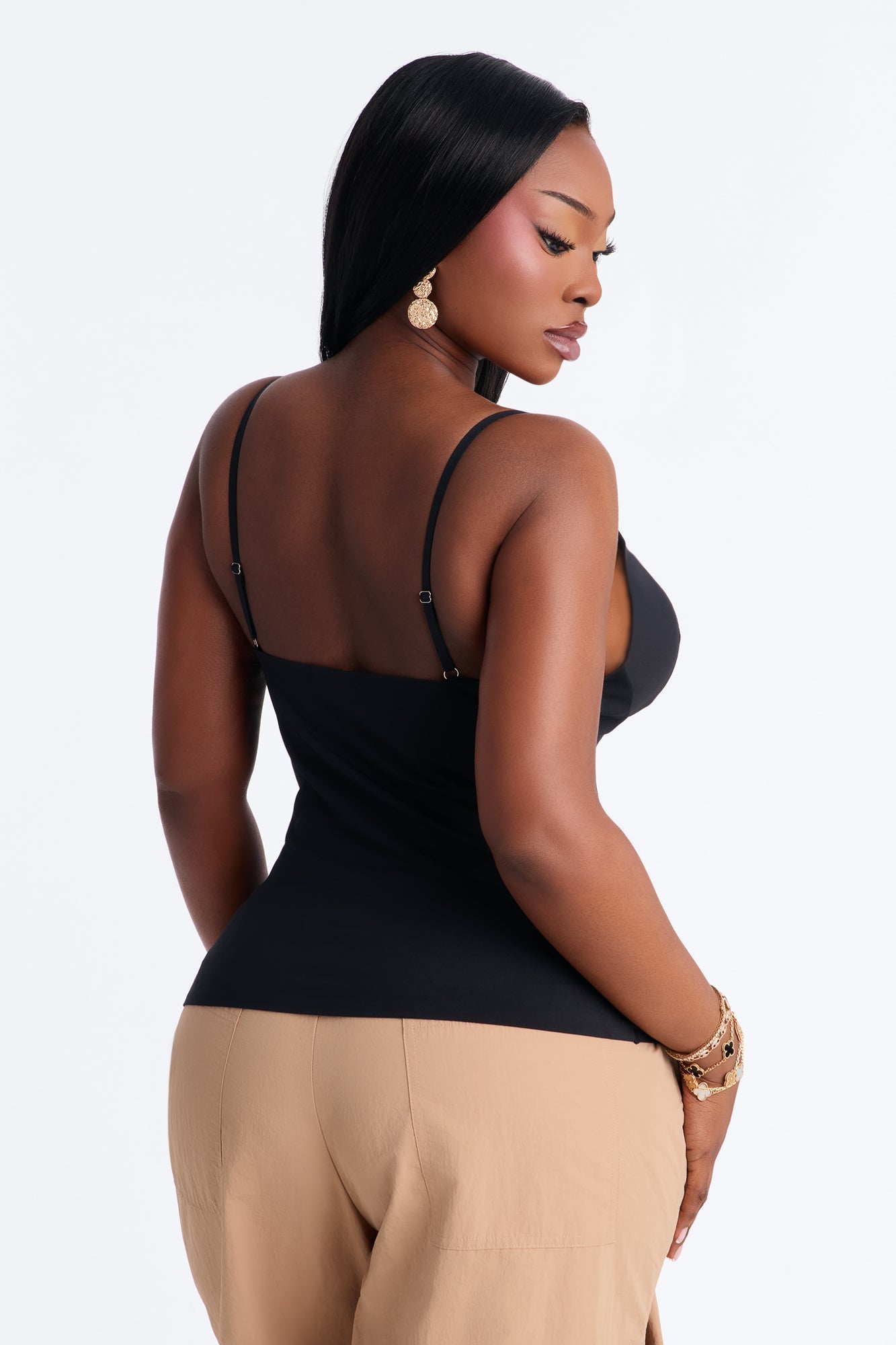 Kenny Padded Sweetheart Tank Top - Black