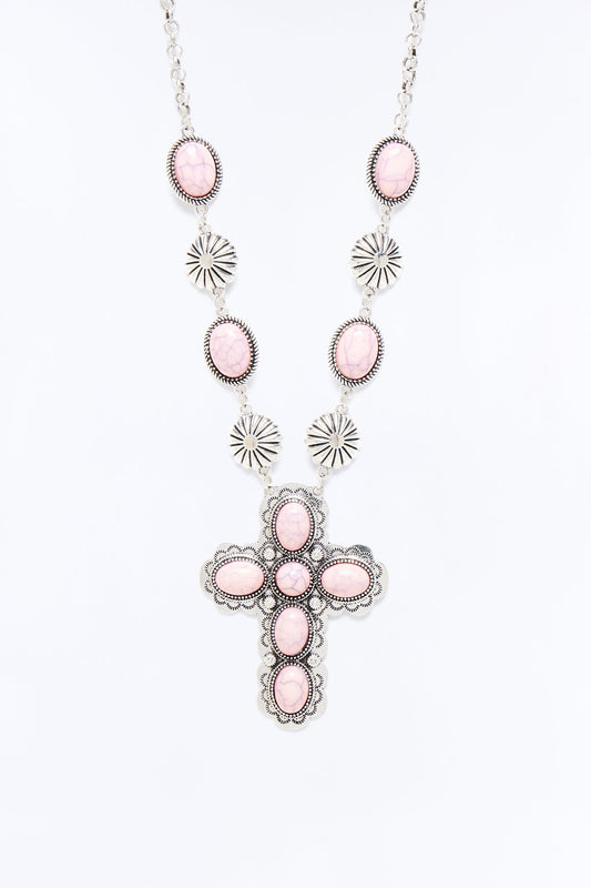 Sweet Praise Cross Pendant Necklace - Silver/Combo