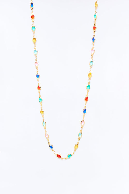 The Way It Goes Lariat Necklace - Multi Color