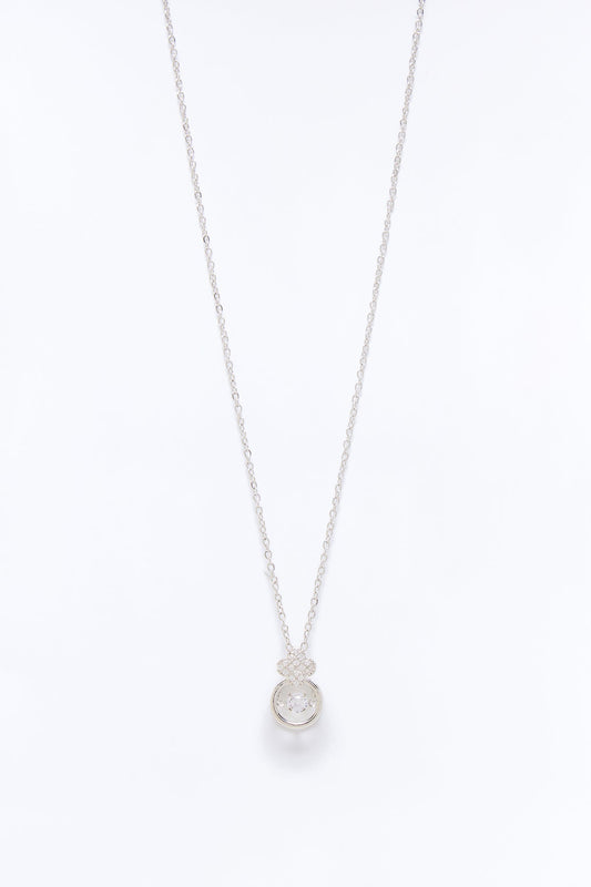 Little Sparkle Clover Necklace - Silver