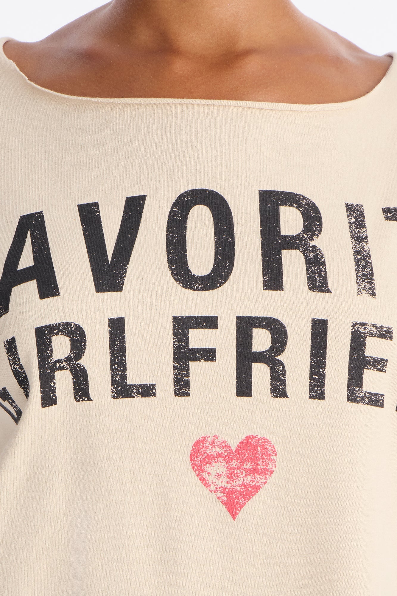 Favorite Girlfriend Off Shoulder Tee - Sand