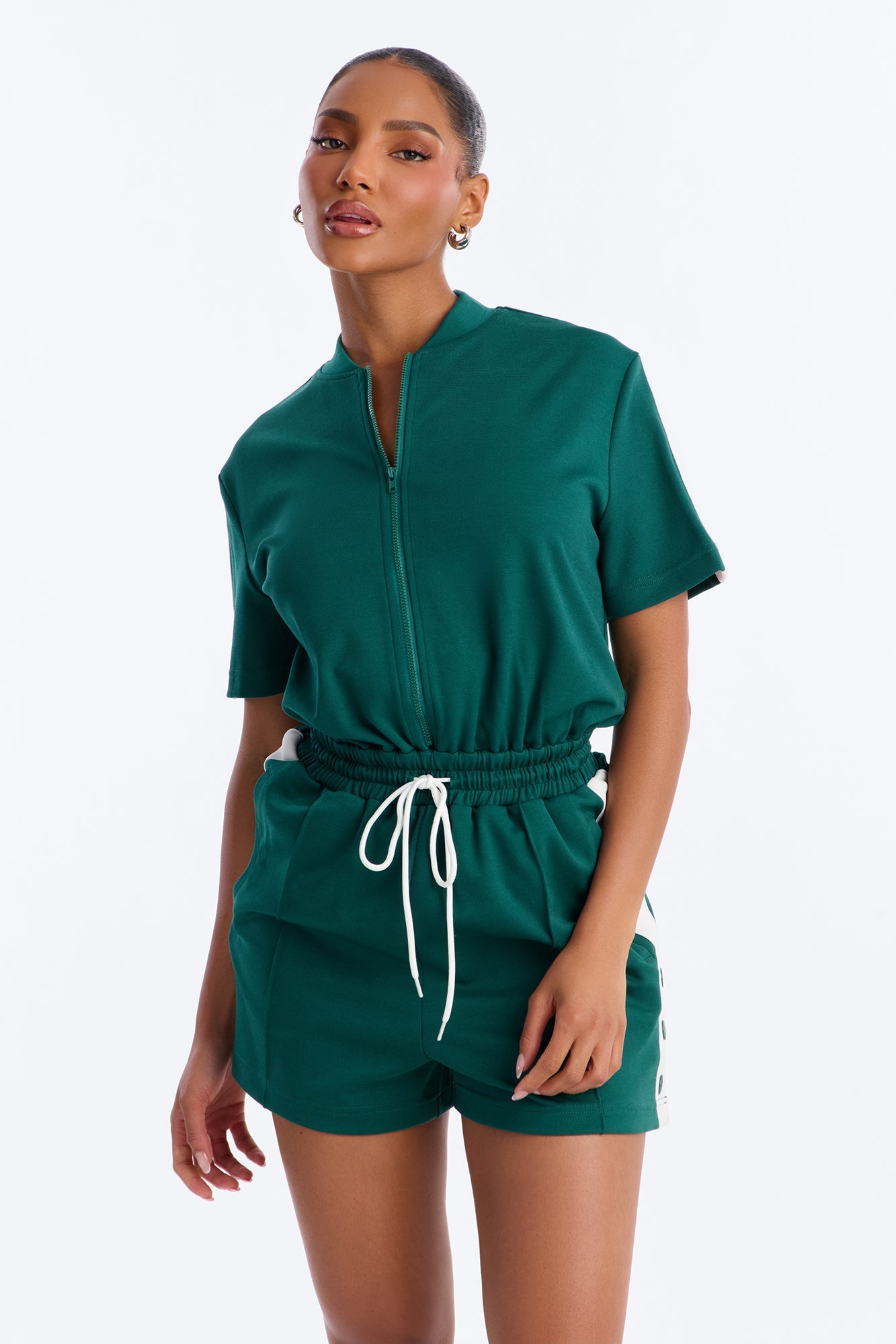 Lianna Short Sleeve Romper - Hunter
