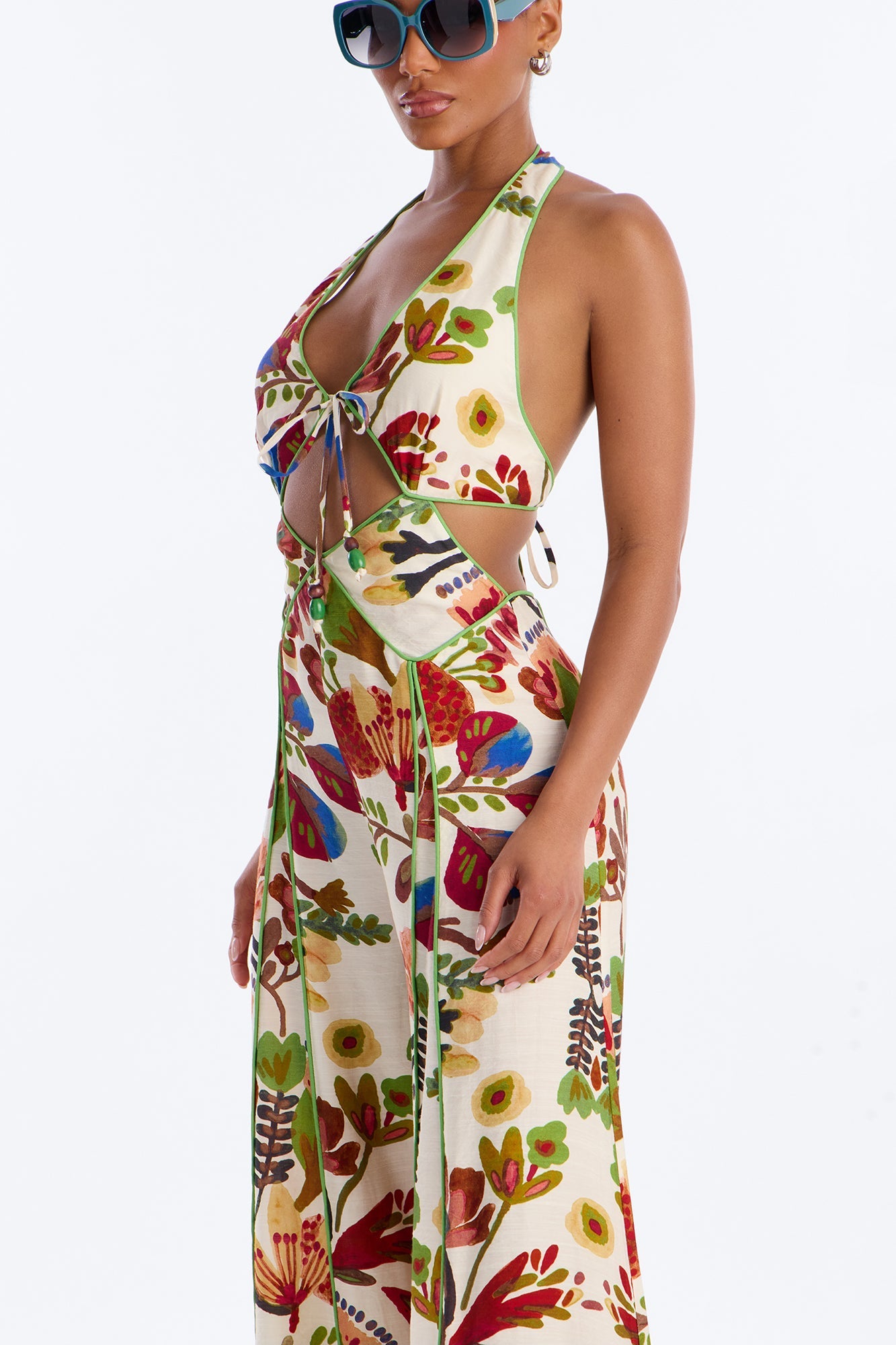 Spring Getaway Wide Leg Jumpsuit - Multi Color