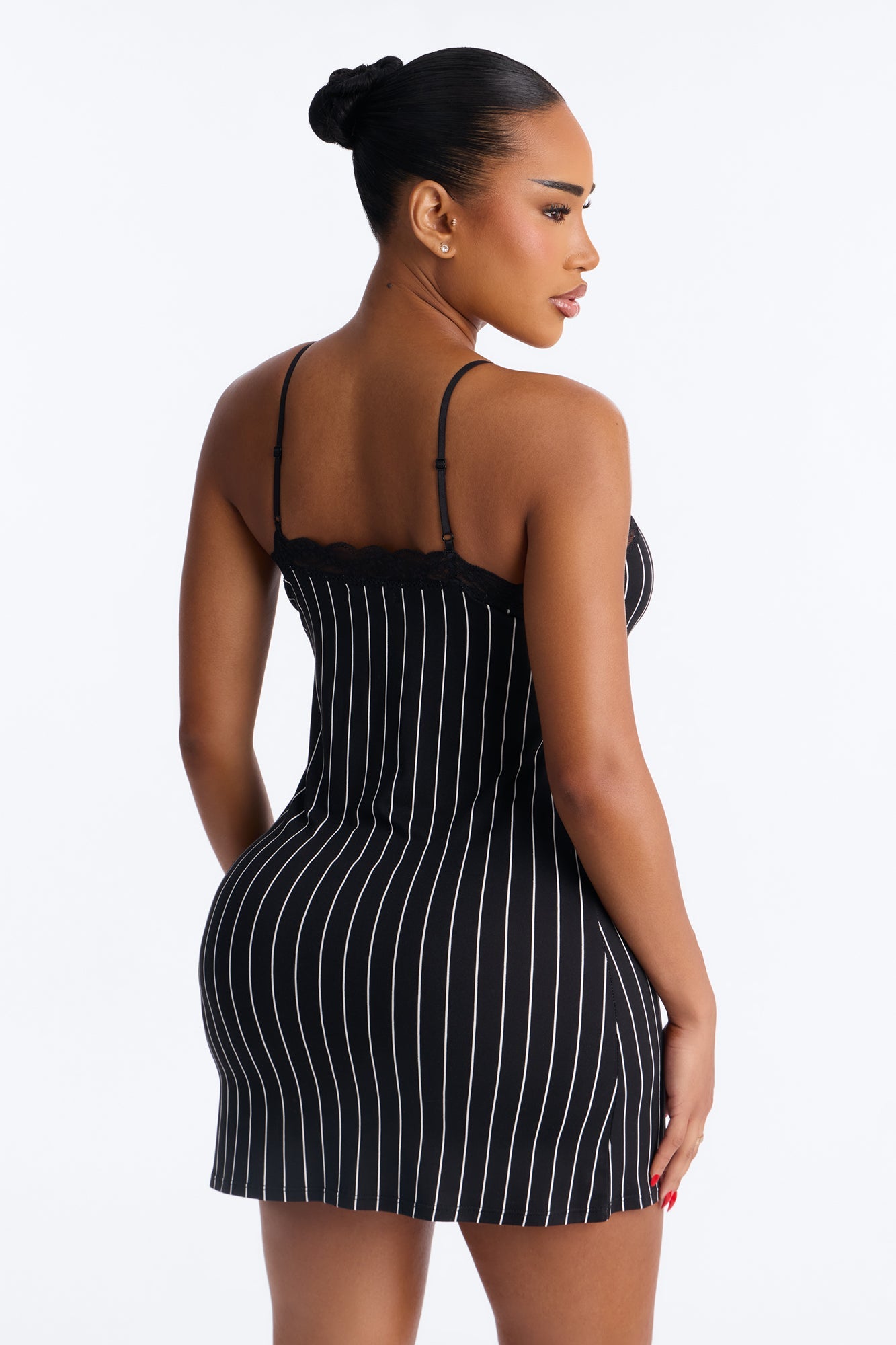 Stay The Night Sleep Dress - Black/White