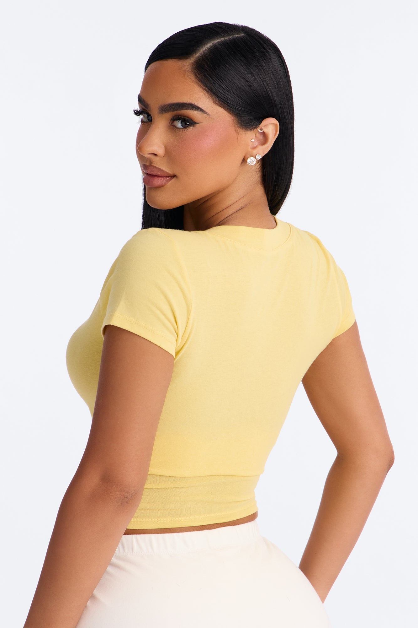 Ashley V-Neck Top - Butter Yellow