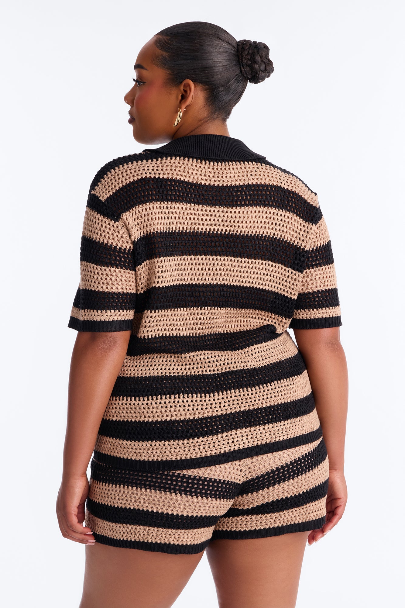 By The Waves Crochet Short Set - Black/combo