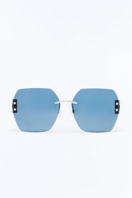 Sunset State Sunglasses - Blue/Silver