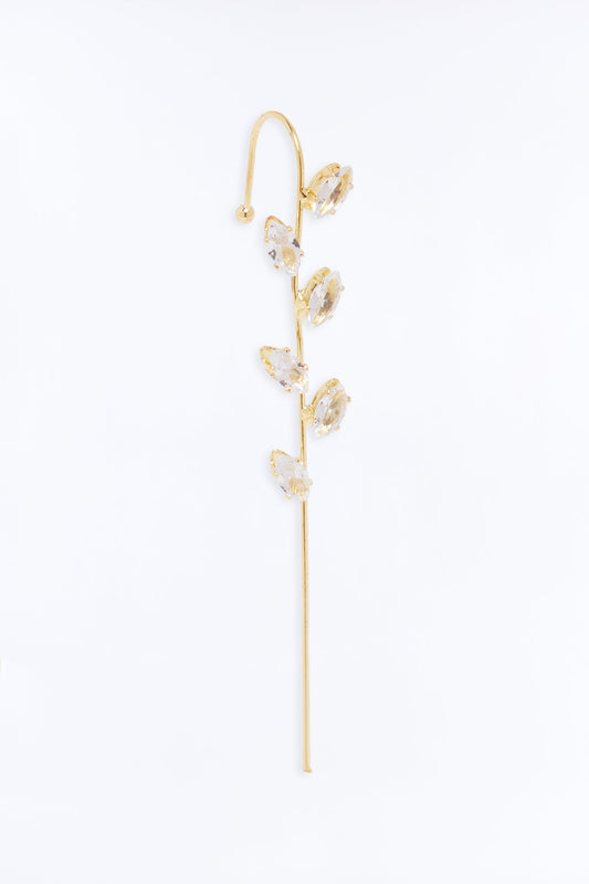 Rhinestone Vine Ear Cuff - Gold