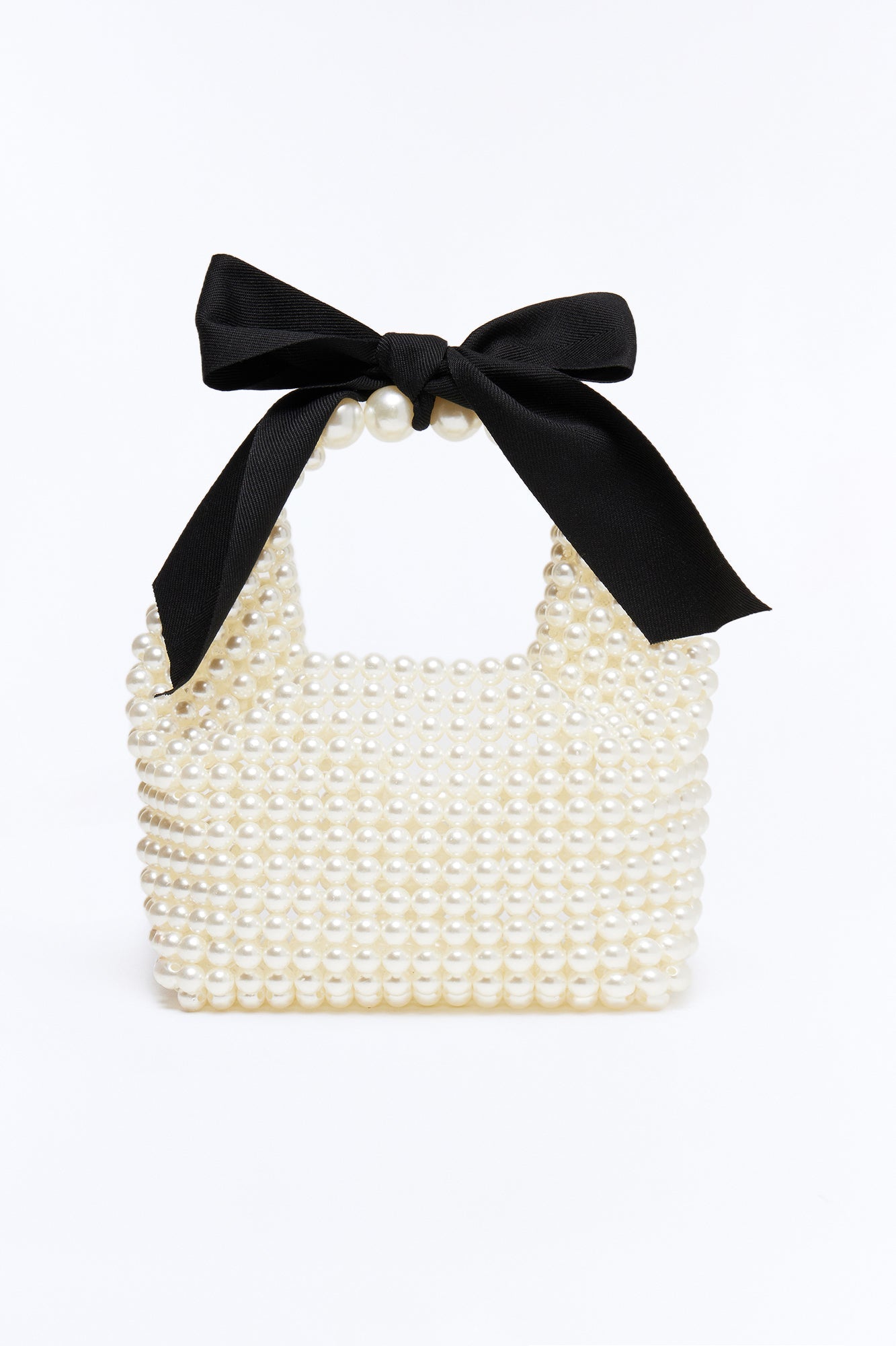 Queen's Pearls Beaded Crossbody Handbag - White/combo