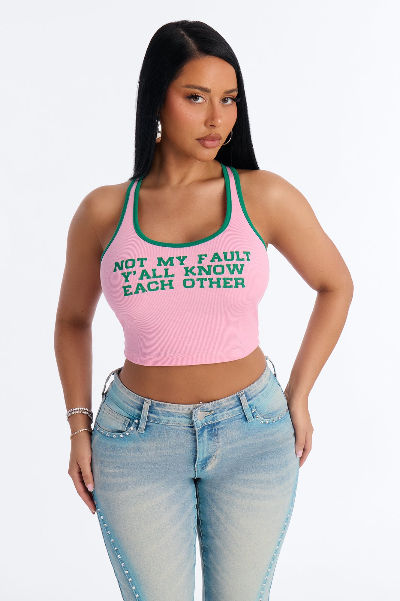 Not My Fault Y'all Know Each Other Tank Top - Pink